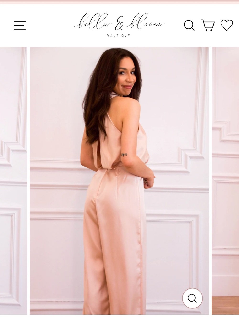 High-Neck Wide-Leg Jumpsuit in Blush Pink